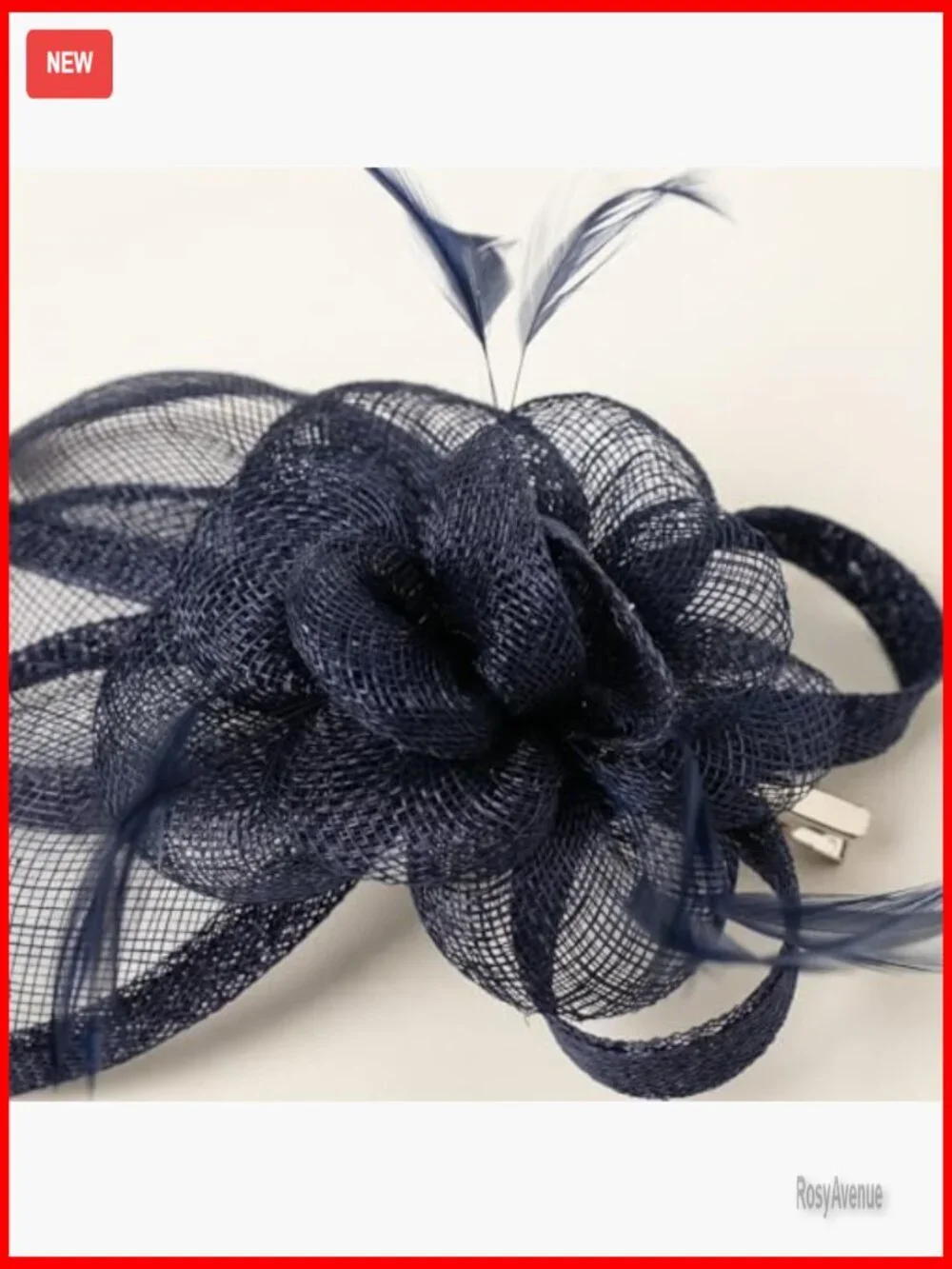 Vintage Sinamay Fascinator with Feathers, Headband Clip, Formal Occasion